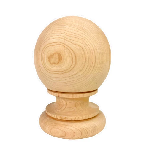 Highland Manor Wood Products Large Kline Ball Cherry Wood Finial - 7