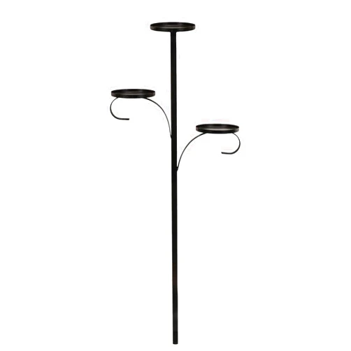 MISNODE Black Triple Tree Topper, 3 Tier Candle Holder, Candelabra Tree Topper for Christmas Tree, Indoor and Outdoor