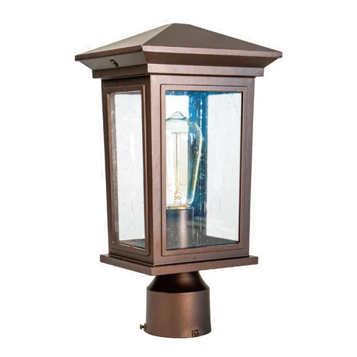 Jetima Outdoor Post Light Finish Waterproof Pole Lantern Lighting Fixture with Tempered Clear Seeded Glass Oil Rubbed Bronze (ORB) for Patio, Garden, Yard, Balcony, Pathway