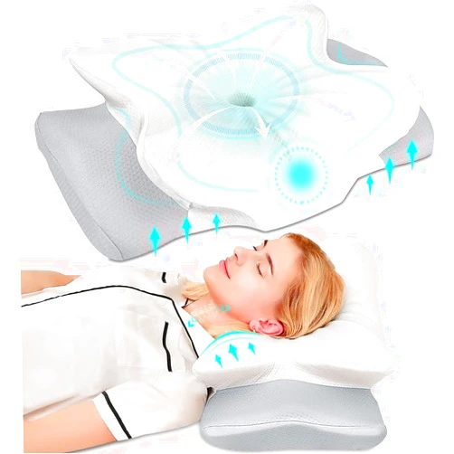 Pulatree Cervical Pillow for Neck Pain Relief, Odorless Contour Memory Foam Pillows, Ergonomic Orthopedic Bed Pillows for Sleeping, Support Side Back Stomach Sleeper (Queen)