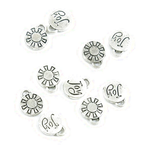 Fulllove Charms 40 Pieces Antique Silver Tone Jewelry Making Charms Supply ZY3281 Joy Tag Signs