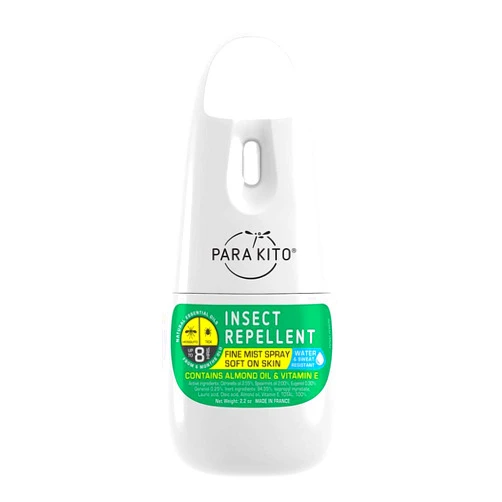 PARA'KITO Mosquito, Ticks & Insect Spray- DEET Free, Citronella Essential Oil, Water & Sweat Resistant, Mosquito Bite Protection in Camping, Hiking, Travel Outdoor Activities (2.2oz)