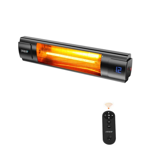Pasapair Electric Patio Heater - Infrared Indoor Heater 9H Timer with Remote Control - 12 Heat Levels Wall Mounted Outdoor Heater for Patio Garage - IP55 ETL Certified
