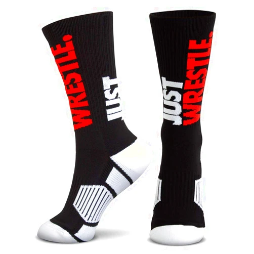 ChalkTalkSPORTS Just Wrestle Woven Mid-Calf Socks | Youth & Adult Sizes