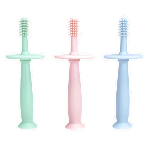 PandaEar 3 Pack Silicone Baby Toothbrush Teethers - Teething Toys Training Oral Care for Infants 0-12 Months+