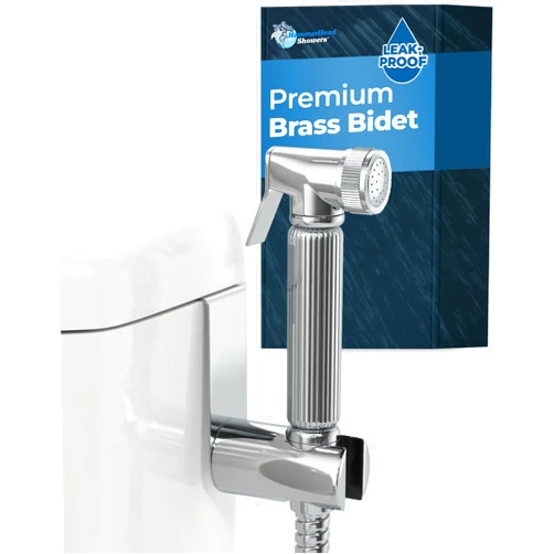 HammerHead Showers® All Metal Handheld Bidet Sprayer for Toilet – Chrome – Handheld Bidet Attachment for Toilet with 59” Hose & Leak-Proof T-Valve - Muslim Shower for Toilet - Jet Spray for Toilet