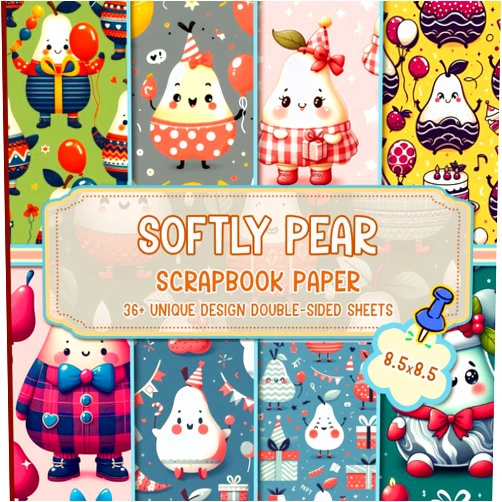 Veronica Pace Softly Pear Scrapbook Paper: Versatile Decorative Sheets Ideal for Mixed Media Projects, Decoupage, and Crafting Fun