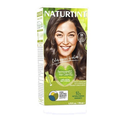 Naturtint Permanent Hair Color 5N Light Chestnut Brown (Pack of 1), Ammonia Free, Vegan, Cruelty Free, up to 100% Gray Coverage, Long Lasting Results