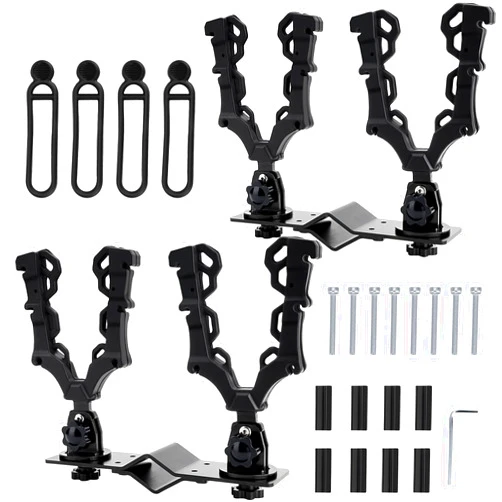 Dioty ATV Double Gun Rack, Hunting Tool Holder Mount for Bows/Axes/Shovels/Hunting Rifles, Compatible With ATV UTV Golf Cart Hunting Bike Mobility Scooter