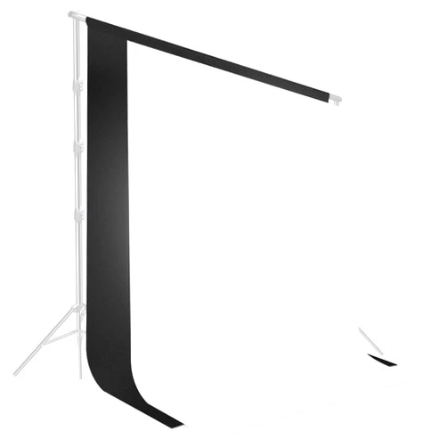 LS LIMO STUDIO LIMOSTUDIO LimoStudio 10 x 12 ft. Black & White Backdrop Background Screen, Dark Black and Pure White, Premium A+ Grade 150GSM Synthetic Fabric, Stitched Rod Pocket, Stitched Edge for Curl Prevention, AGG1894