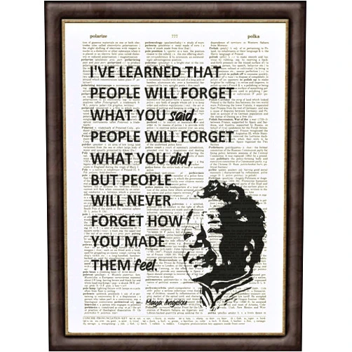 HighVibeDen Maya Angelou Quotes Wall Art for Office Home Positive Inspirational DICTIONARY ART PRINT Black Woman History African American Upcycled Vintage Wall Decor Handmade Art Prints ArtWork - Unframed