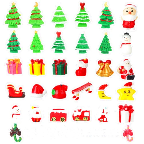Kapmore 42PCS Christmas Figurines Miniatures Ornaments Kit Christmas Micro Landscape Mini Ornaments Kits for DIY Fairy Garden Dollhouse Decoration Desktop Christmas Decoration Accessories