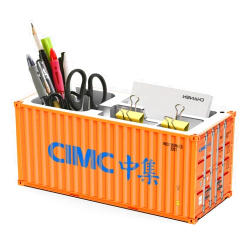 Yixoo Desk Organizer, Pen Pencil Holder, Business Name Cards Holder, Shipping Container Model Storage Box, Secret Storage Box with Multiple Compartments Office Supplies Multi-function (CIMC)