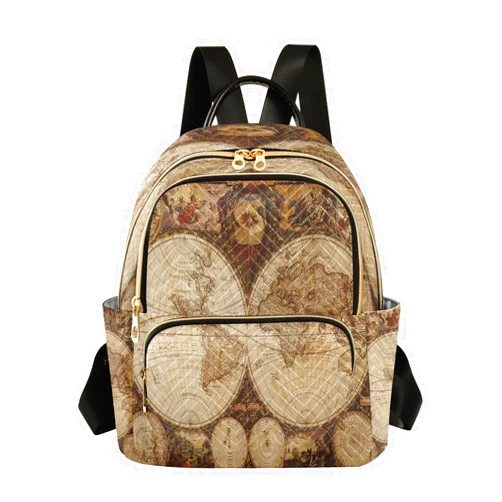 ALAZA Artwork World Map Women Backpack Purse Ladies Fashion Shoulder Bag Daypack Travel Bag 7.5L