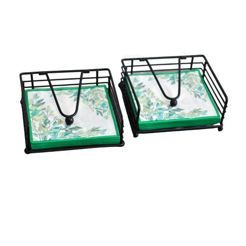 Midatul 2-Pack Flat Square Napkin Holder with Lever Arm for Kitchen Restaurant Party