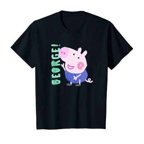 Peppa Pig Kids Peppa Pig George! Text Full Body Smiling Portrait T-Shirt