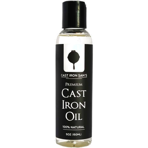 Cast Iron Sam's 100% Natural Cast Iron Seasoning Oil - Clean, Condition, Protect and Care for Your Cookware – Cast Iron Oil for All Iron Pans, Skillets, Griddles, Dutch Ovens, Woks.