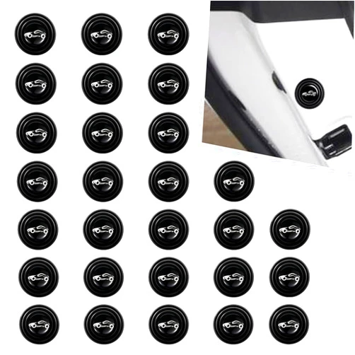 Dawfall 30 PCS Car Door Shock Absorber, Anti-Collision Waterproof Automotive Door Protection Sticker, Universal Multifunctional Vehicle Gasket Replacements for Truck SUV Car Home Office (Black)