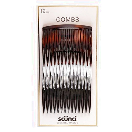 Conair Scunci 7cm Plastic Side Combs - 12pk Black