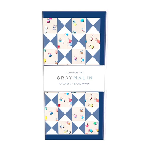 Galison Gray Malin The Beach 2 in 1 Game Set, Checkers and Backgammon – Perfect for Game Night – Features Iconic Gray Malin Photography, Sturdy Storage Box Included, Makes a Great Gift Idea