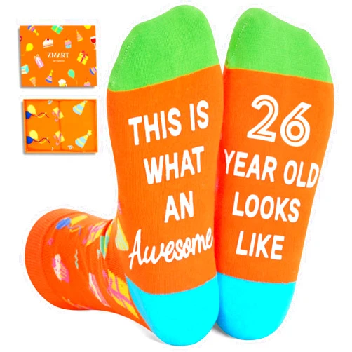 Zmart Birthday Gift Ideas - Birthday Socks for 20-30 Year Olds Woman Man