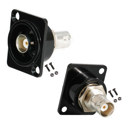 PENGLIN 2PCS BNC D Series Panel-Mount Connector, BNC Female to Female Adapter Bulkhead Connector, Coaxial BNC Extension Coupler for CCTV Security Camera System