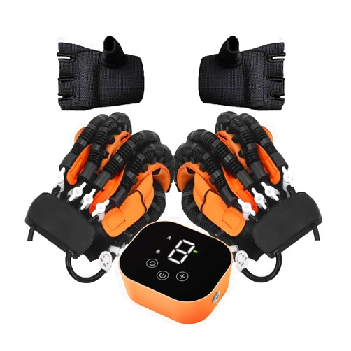 OUOQNUE (Left+Right) Hand Rehabilitation Robot Gloves, Hand Exerciser Aids Robotic Glove, Hemiplegia Stroke Arthritis Hand Finger Rehabilitation Trainer, Intensity Adjustable