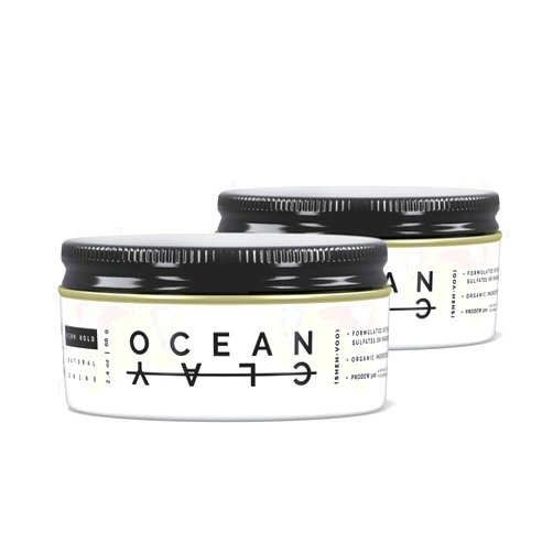 (SHEHVOO) (SHEH•VOO) OC DUO Kit - (2) Ocean Clay's - Premium Men's Hair Styling Clay (2.4 oz Each)