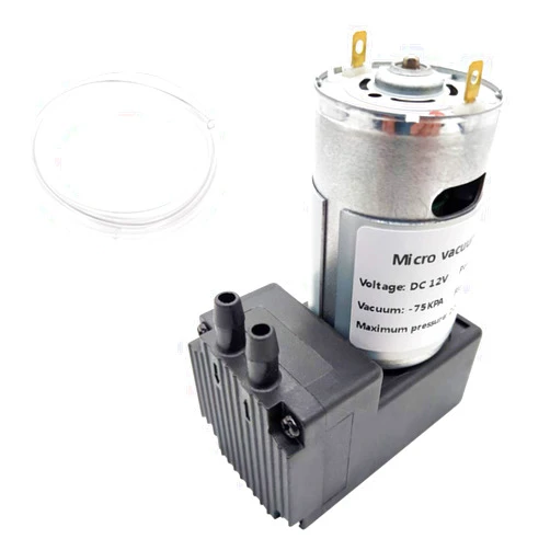 NC Vacuum pump DC 12V 12W, micro diaphragm pump air compressor -75KPA vacuum degree 12LPM flow