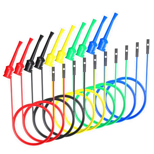 Goupchn Test Hooks to Breadboard Female Jumper Wires Soft Flexible Silicone Test Leads for Electrical Testing