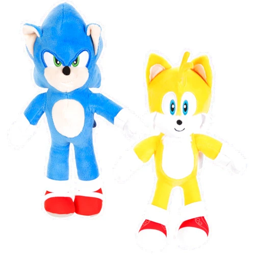 Sonic The Hedgehog Sonic 3 Movie Plush Sonic & Tails 9-Inch Stuffed Toy Figures - Officially Licensed 3 Movie, Amazon 2-Pack Kids Plush Toy Figure Set