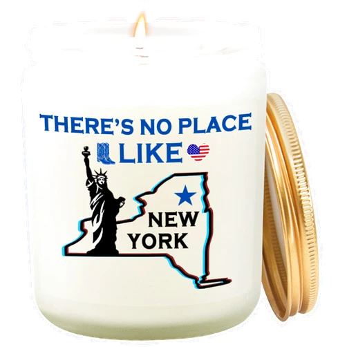 Goiicoln New York City Candle Gift, New York Souvenirs, New York Decor for Home, New York State Gifts Personalized, Themed Gift for Friends Coworker Christmas Moving Away, Lavender Scented Candle