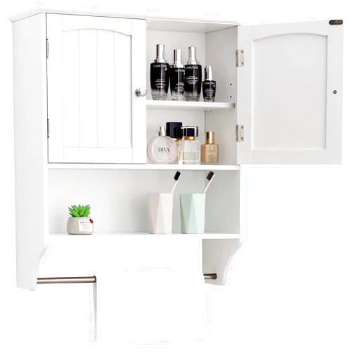 Iwell Bathroom Wall Cabinet with Doors & Adjustable Shelf, Bathroom Cabinet Wall Mounted, Medicine Cabinet for Bathroom, White