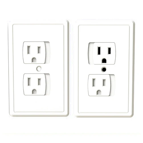 QYESWHSR 2 Pack Outlet Covers Baby Proofing, QYESWHSR Electrical Outlet Cover Plates (for Center Screw Outlets Only), Self-Closing Safety Child Proof Outlet Cover, Outlet Plug Covers with 1-Screw - White