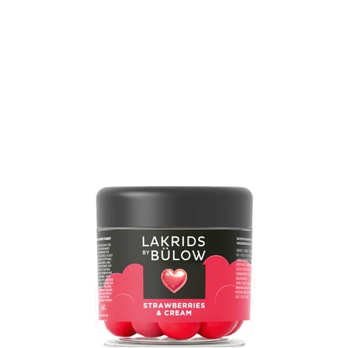 LAKRIDS BY BÜLOW - Strawberries & Cream - 4.4 oz - Chocolate Coated Gourmet Licorice - Sweet Licorice Core Coated in White Chocolate, Strawberries and Cream
