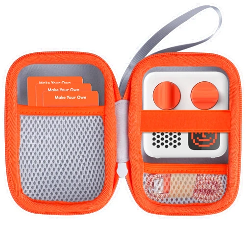 Lebakort Hard Case Compatible with Yoto Mini Kids Audio Music Player Children Speaker Plays Audiobook Cards Radio (Off White + Orange Case)