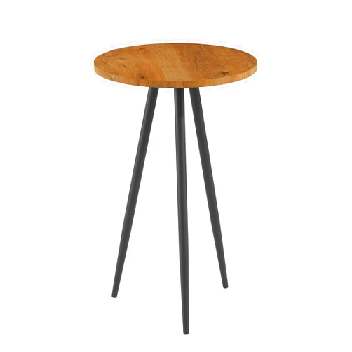 Walker Edison Vera Modern Glam Round -Side Table, 16 Inch, Black