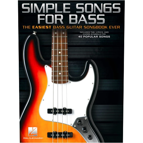 Hal Leonard Corp. Simple Songs for Bass The Easiest Bass Guitar Songbook Ever | Beginner-Friendly TAB Sheet Music | Includes Smells Like Teen Spirit, Come Together and More | Hal Leonard Music Book