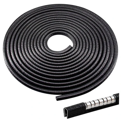 IFPPSAE 10Ft(3m) Car Door Edge Guards Sheet Metal Edge Protection Door Edge Protector No Glue U Shape Rubber Edge Trim Door Edge Anti-Collision Rubber Clips for Most Cars,Black 8 * 6