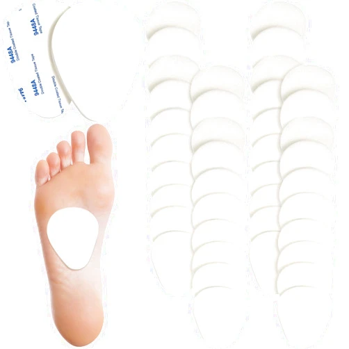 Syhood 40 Pieces Metatarsal Felt Foot Metatarsal Pads Women Men Ball of Foot Cushion Pain Relief Forefoot Support Adhesive Foam Foot Cushion Pad,1/4 Inch Thick(White)