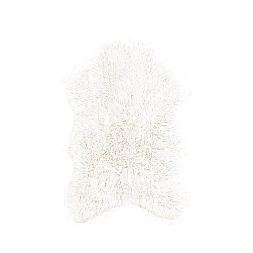 Lorena Canals-Woolable Bedside Rug. Sheep of The World Woolly in Color White Sheep - Handmade in Natural high Pile Undyed Wool-Size: 2' 5