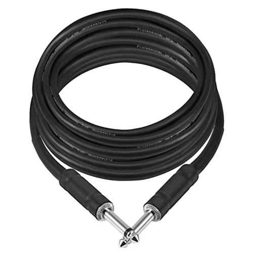 HQGC Electric Guitar Cable 20 ft, Guitar Amp Cord for Electric Instrument Cable Guitar Wire Guitar Cord Bass Amplifier Audio,Black(Straight to Straight)