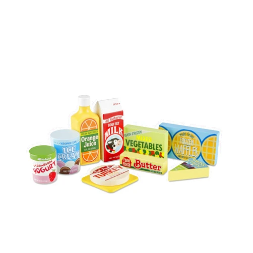 Melissa & Doug Fridge Food Wooden Play Food Set (9 pcs)