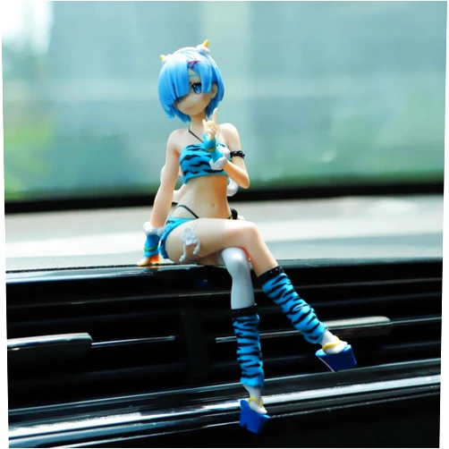 Saknaop New Anime Girl Figures Car Dashboard Decorations,Tide Play Statues Bobbleheads,Kawaii Cool Action Figurine Beauty,Car Center Console Sculpture Model Desk Decor Collection Birthday Gift (Blue)