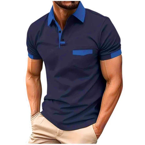 Generic Polo Shirts for Men with Pocket Lightweight Button Up Short Sleeve Shirts Regular Fitted Hiking Golf Fishing Tees