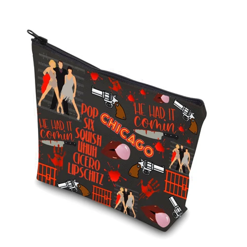 WCGXKO Musical Gift Chicago Musical Inspired Gift Six Squish Uh Uh Cicero Lipschitz Zipper Pouch Cosmetic Bag (Chicago Music)