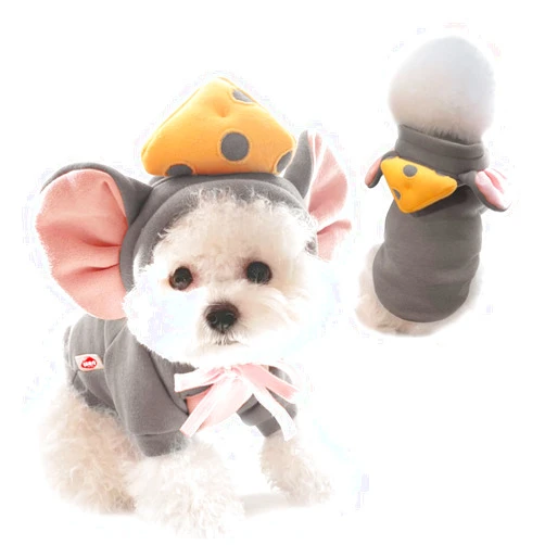 VITSOLE Pet Clothes Dogs Hoodie Sweatshirt - Cute Animal Shape Cold Weather Clothes Costume Outfit for Puppy Cats Small Medium Dog (Dark Grey S)