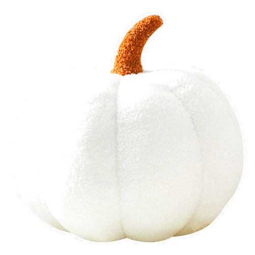 KUCCO-PILLOW Plush Pumpkin Pillow Pumpkin Throw Pillows, Halloween Decorative Pillows Ball Pillow Stuffed Pumpkin, Cute 3D Shaped Teddy Fleece Pumpkin Pillows (White 7.9'')