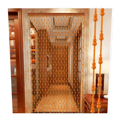 PENGFEI-Partition Curtain Beaded Natural Wooden Beads Door String, Vintage Decorative Curtains, Porch Entrance Partition Decoration Curtain, Size Customization (Color : A, 35 strands-120x81cm)