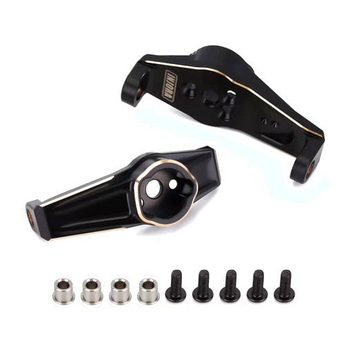 INJORA RC Brass Counterweight 2pcs Front Caster Blocks Portal Drive C Hub Carrier for 1/10 RC Crawler Car TRX4 TRX6 Upgrade Parts（Black）